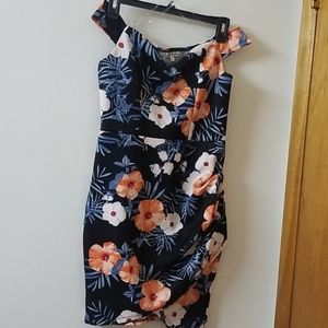 Floral, off the shoulder dress